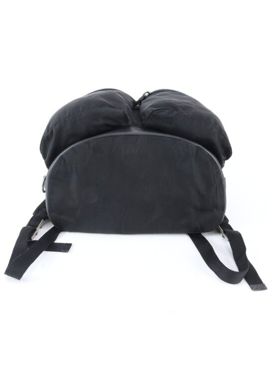 Prada Tessuto Nylon Triangle Logo Leather Backpack